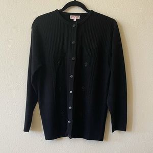 NWT (London brand) Reflect Knitwear Black Cardigan size L/XL